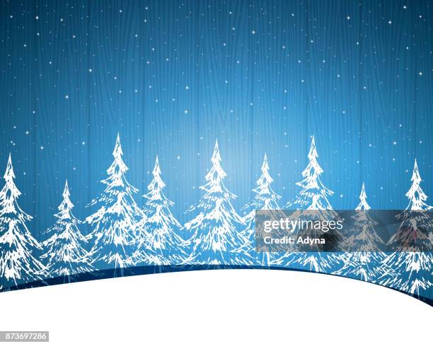 winter forest - christmas background table stock illustrations
