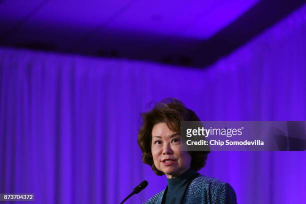 Transportation Secretary Elaine Chao delivers keynote remarks during the U.S.-Japan Council's annual conference at the J.W. Marriott November 13,...