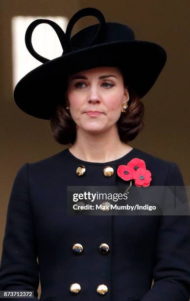 Catherine, Duchess of Cambridge attends the annual Remembrance Sunday Service at The Cenotaph on November 12, 2017 in London, England. This year...