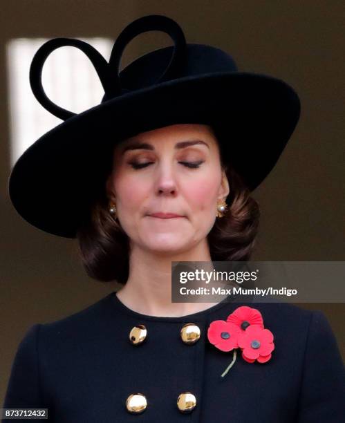 Catherine, Duchess of Cambridge attends the annual Remembrance Sunday Service at The Cenotaph on November 12, 2017 in London, England. This year...