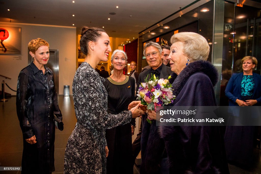 Princess Beatrix at Balletgala Dansersfonds in DeLaMar theater Amsterdam
