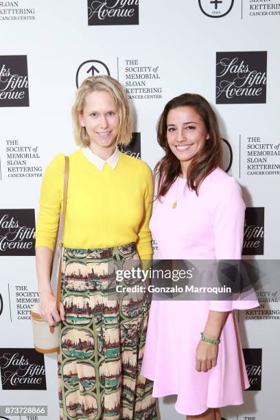 Indre Rockefeller and Shoshanna Gruss during the Saks Fifth Avenue and The Society of Memorial Sloan Kettering Luncheon on November 13, 2017 in New...