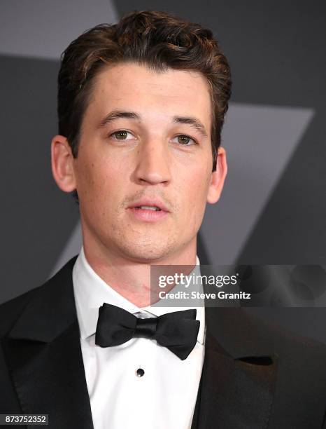 Miles Teller arrives at the Academy Of Motion Picture Arts And Sciences' 9th Annual Governors Awards at The Ray Dolby Ballroom at Hollywood &...