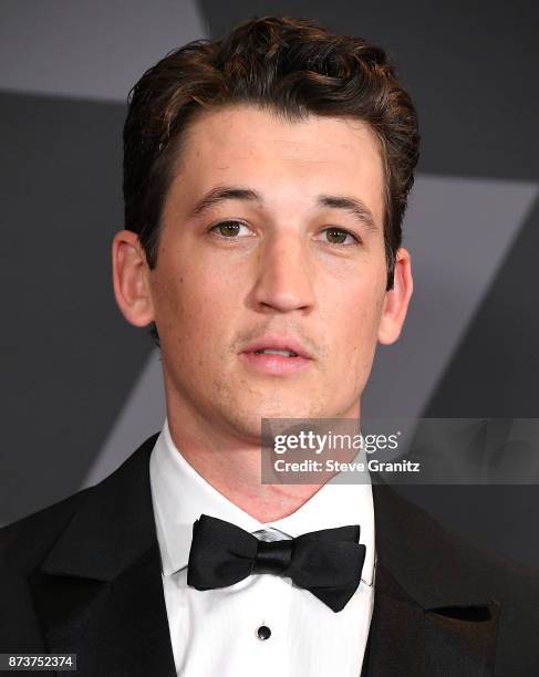 Miles Teller arrives at the Academy Of Motion Picture Arts And Sciences' 9th Annual Governors Awards at The Ray Dolby Ballroom at Hollywood &...