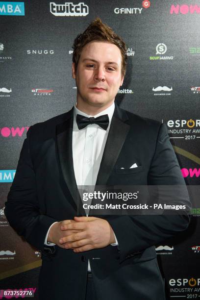 Alan Brice attending the NOW TV Esports Industry Awards 2017, at the Brewery in London. PRESS ASSOCIATION Photo. Picture date: Monday November 13th,...