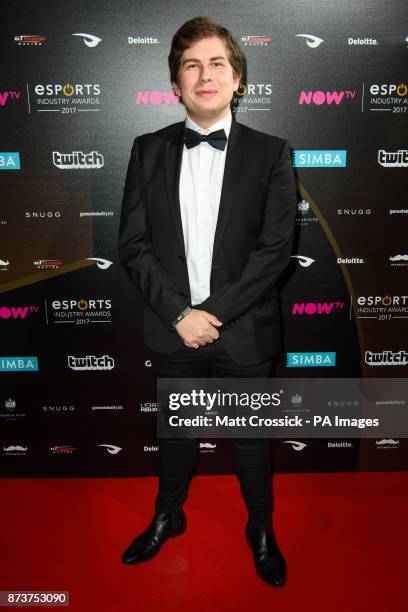 Joe Brady attending the NOW TV Esports Industry Awards 2017, at the Brewery in London. PRESS ASSOCIATION Photo. Picture date: Monday November 13th,...