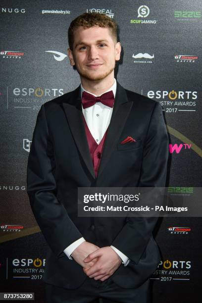 Davis Edwards attending the NOW TV Esports Industry Awards 2017, at the Brewery in London. PRESS ASSOCIATION Photo. Picture date: Monday November...