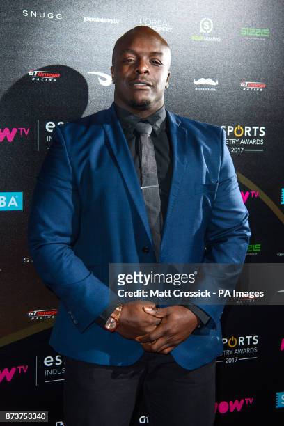 Adebayo Akinfenwa attending the NOW TV Esports Industry Awards 2017, at the Brewery in London. PRESS ASSOCIATION Photo. Picture date: Monday November...