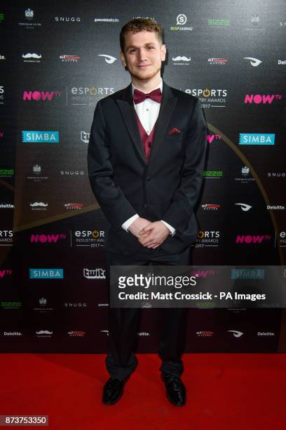 Davis Edwards attending the NOW TV Esports Industry Awards 2017, at the Brewery in London. PRESS ASSOCIATION Photo. Picture date: Monday November...