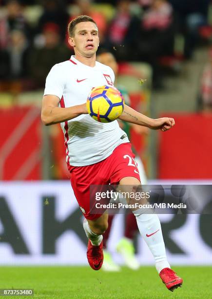 Jakub Swierczok of Poland during the international friendly match between Poland and Mexico on November 13, 2017 in Gdansk, Poland.