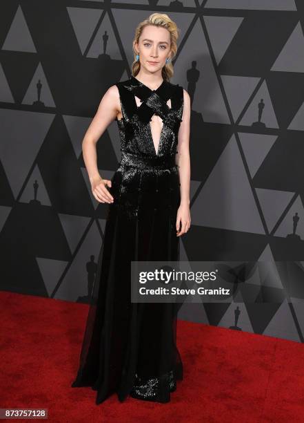 Saoirse Ronan arrives at the Academy Of Motion Picture Arts And Sciences' 9th Annual Governors Awards at The Ray Dolby Ballroom at Hollywood &...