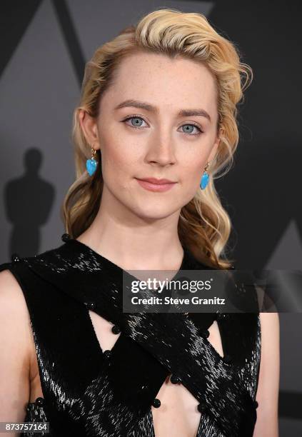 Saoirse Ronan arrives at the Academy Of Motion Picture Arts And Sciences' 9th Annual Governors Awards at The Ray Dolby Ballroom at Hollywood &...