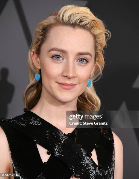 Saoirse Ronan arrives at the Academy Of Motion Picture Arts And Sciences' 9th Annual Governors Awards at The Ray Dolby Ballroom at Hollywood &...