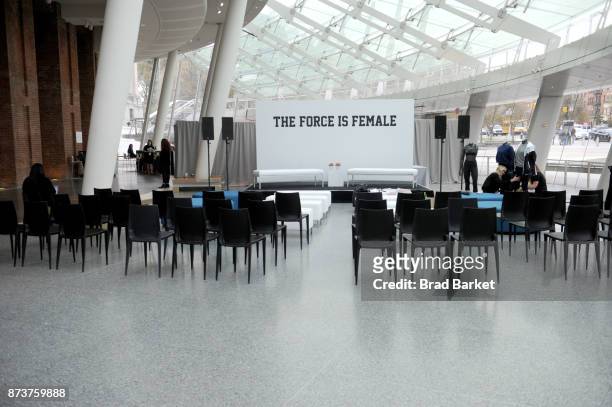 View of the interior during Glamour Celebrates 2017 Women Of The Year Live Summit - Set Up Shots at Brooklyn Museum on November 13, 2017 in New York...