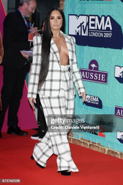 Demi Lovato attends the MTV EMAs 2017 at The SSE Arena, Wembley on November 12, 2017 in London, England.