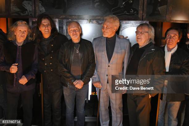 Donovan, Alice Cooper, Peter Frampton, Sir Tom Jones, Bill Wyman and Kenney Jones attend the unveiling of "The Adoration Trilogy: Searching For...