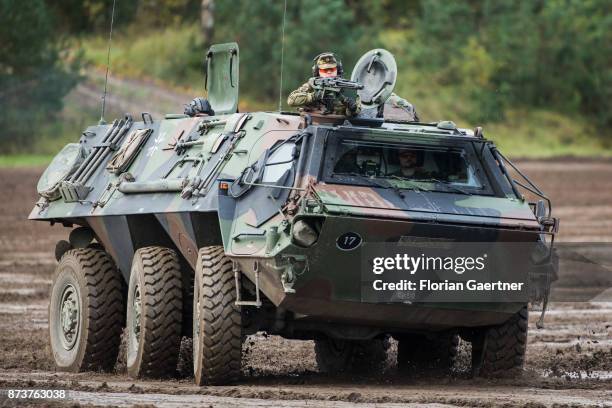 Transport tank 'Fuchs'. Shot during an exercise of the land forces on October 13, 2017 in Munster, Germany.