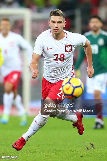 Jakub Swierczok of Poland during the international friendly match between Poland and Mexico on November 13, 2017 in Gdansk, Poland.