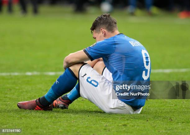 Andrea Belotti during the playoff match for qualifying for the Football World Cup 2018 between Italia v Svezia, in Milan, on November 13, 2017.