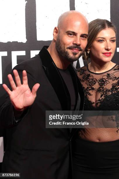 Marco D'Amore and his girlfriend attend the 'Gomorra' premiere on November 13, 2017 in Rome, Italy.