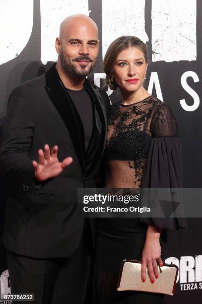 Marco D'Amore and his girlfriend attend the 'Gomorra' premiere on November 13, 2017 in Rome, Italy.