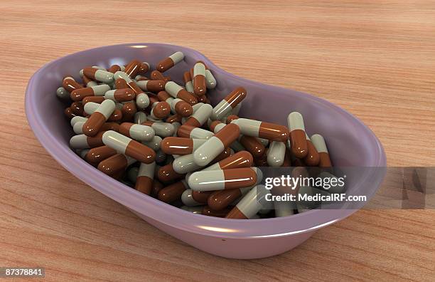 pills - medical tray stock illustrations