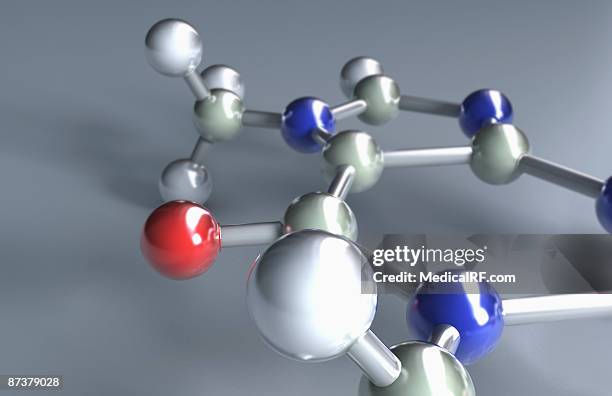 stockillustraties, clipart, cartoons en iconen met caffeine molecular structure - caffeine molecule