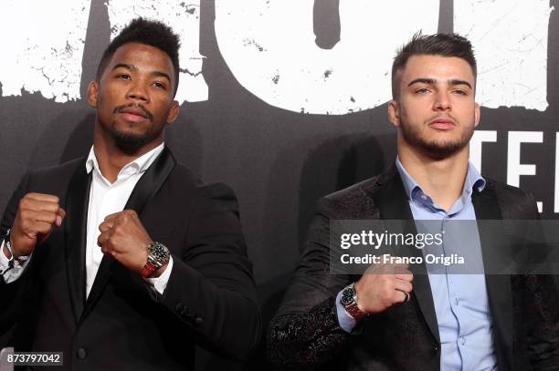 Frank Chamizo and Fabio Basile attend the 'Gomorra' premiere at Ex Dogana on November 13, 2017 in Rome, Italy.