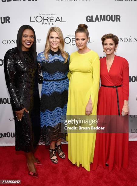 Anne Marie Nelson-Bogle, Alison Moore, Cameron Russell and Cindi Leive attend Glamour's 2017 Women of The Year Awards at Kings Theatre on November...