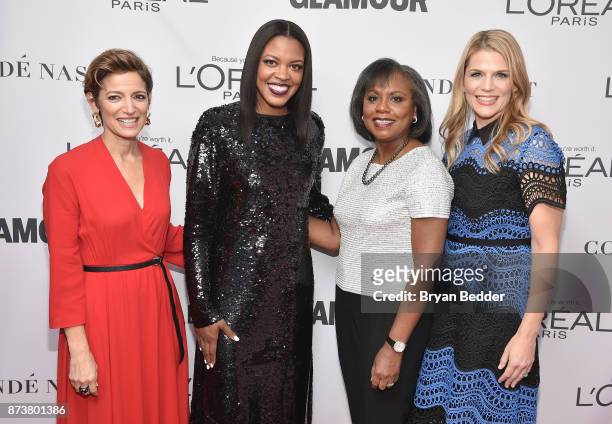 Cindi Leive, Anne Marie Nelson-Bogle, Anita Hill, and Alison Moore attend Glamour's 2017 Women of The Year Awards at Kings Theatre on November 13,...