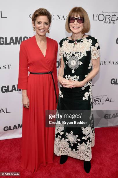 Glamour Magazine Editor in Chief Cindi Leive and Anna Wintour attend Glamour's 2017 Women of The Year Awards at Kings Theatre on November 13, 2017 in...