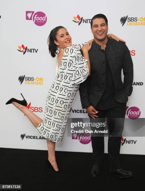 Jan Fran and Marc Fennell pose during the SBS 2018 Upfronts on November 14, 2017 in Sydney, Australia.