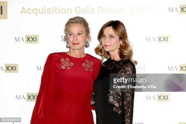 Giovanna Melandri and Eliana Miglio attend MAXXI Acquisition Gala Dinner 2017 at Maxxi on November 13, 2017 in Rome, Italy.