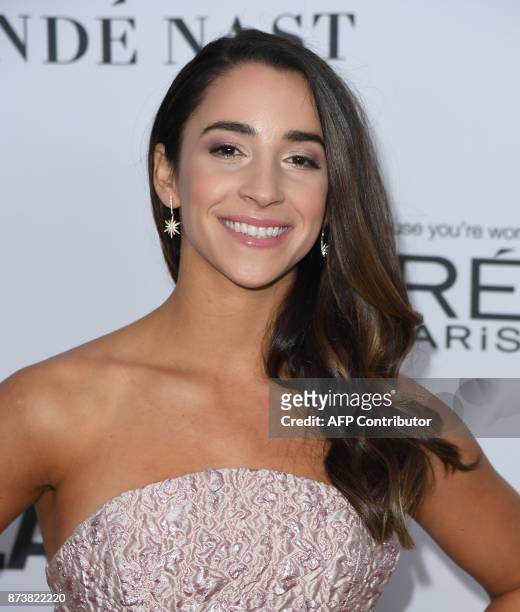 Olympic gymnast Aly Raisman attends Glamour's 2017 Women of The Year Awards at Kings Theatre on November 13, 2017 in Brooklyn, New York. / AFP PHOTO...