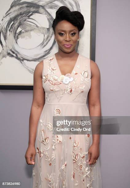 Chimamanda Ngozi Adichie poses backstage at Glamour's 2017 Women of The Year Awards at Kings Theatre on November 13, 2017 in Brooklyn, New York.