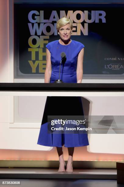 Planned Parenthood President Cecile Richards speaks onstage at Glamour's 2017 Women of The Year Awards at Kings Theatre on November 13, 2017 in...