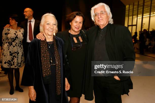 Monique Veaute and Germano Celant attend MAXXI Acquisition Gala Dinner 2017 at Maxxi on November 13, 2017 in Rome, Italy.