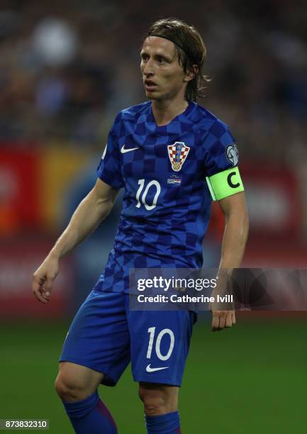 Luka Modric of Croatia during the FIFA 2018 World Cup Qualifier Play-Off: Second Leg between Greece and Croatia at Karaiskakis Stadium on November...