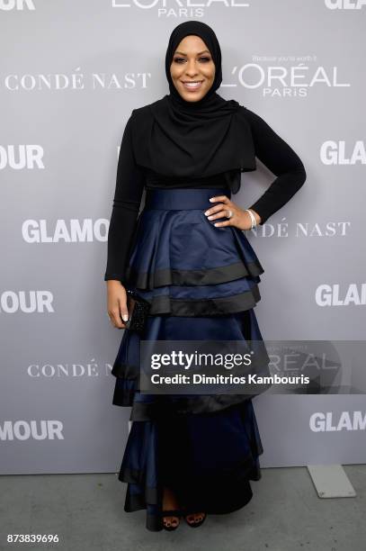 Ibtihaj Muhammad poses backstage at Glamour's 2017 Women of The Year Awards at Kings Theatre on November 13, 2017 in Brooklyn, New York.