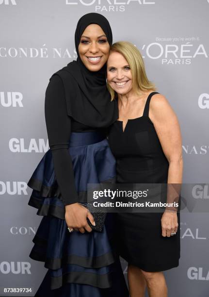 Ibtihaj Muhammad and Katie Couric pose backstage at Glamour's 2017 Women of The Year Awards at Kings Theatre on November 13, 2017 in Brooklyn, New...