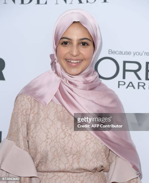 Muzoon Almellehan attends Glamour's 2017 Women of The Year Awards at Kings Theatre on November 13, 2017 in Brooklyn, New York. / AFP PHOTO / ANGELA...
