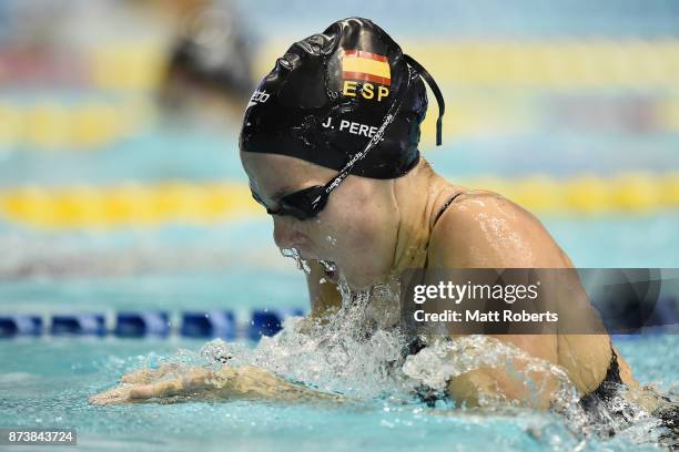 Jimena Perez of Spain competes in the Women's 400m Individual Medley heats during day one of the FINA Swimming World Cup at Tokyo Tatsumi...