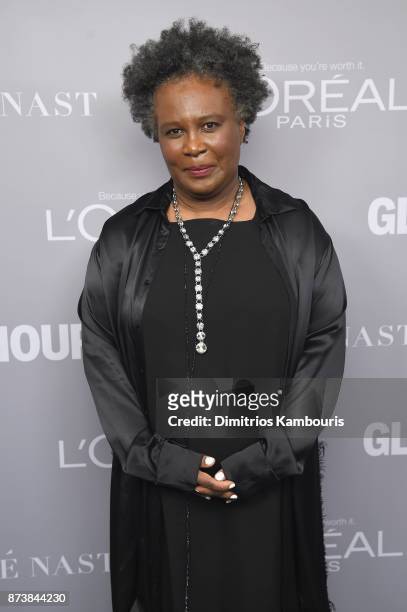 Claudia Rankine poses backstage at Glamour's 2017 Women of The Year Awards at Kings Theatre on November 13, 2017 in Brooklyn, New York.