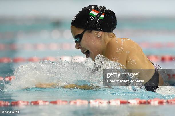 Boglarka Kapas of Hungary competes in the Women's 400m Individual Medley heats during day one of the FINA Swimming World Cup at Tokyo Tatsumi...