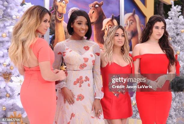 Dinah Jane, Normani Kordei, Ally Brooke and Lauren Jauregui of Fifth Harmony attend the premiere of "The Star" at Regency Village Theatre on November...