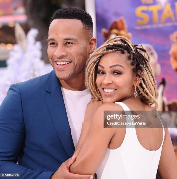 Producer DeVon Franklin and actress Meagan Good attend the premiere of "The Star" at Regency Village Theatre on November 12, 2017 in Westwood,...