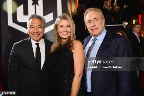 Producers Deborah Snyder and Chuck Roven attend the premiere of Warner Bros. Pictures' "Justice League" at Dolby Theatre on November 13, 2017 in...