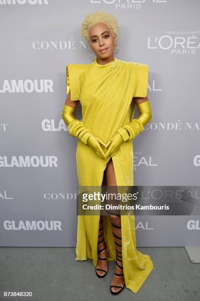 Solange poses backstage at Glamour's 2017 Women of The Year Awards at Kings Theatre on November 13, 2017 in Brooklyn, New York.