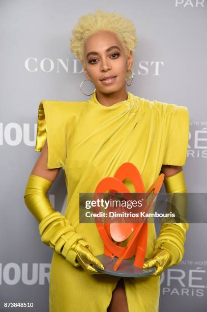 Solange poses backstage at Glamour's 2017 Women of The Year Awards at Kings Theatre on November 13, 2017 in Brooklyn, New York.