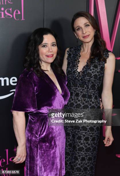 Alex Boestein and Marin Hinkle attend "The Marvelous Mrs. Maisel" New York Premiere at Village East Cinema on November 13, 2017 in New York City.